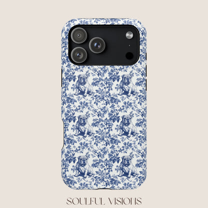 English Bulldog Toile De Jouy Magnetic Phone Case