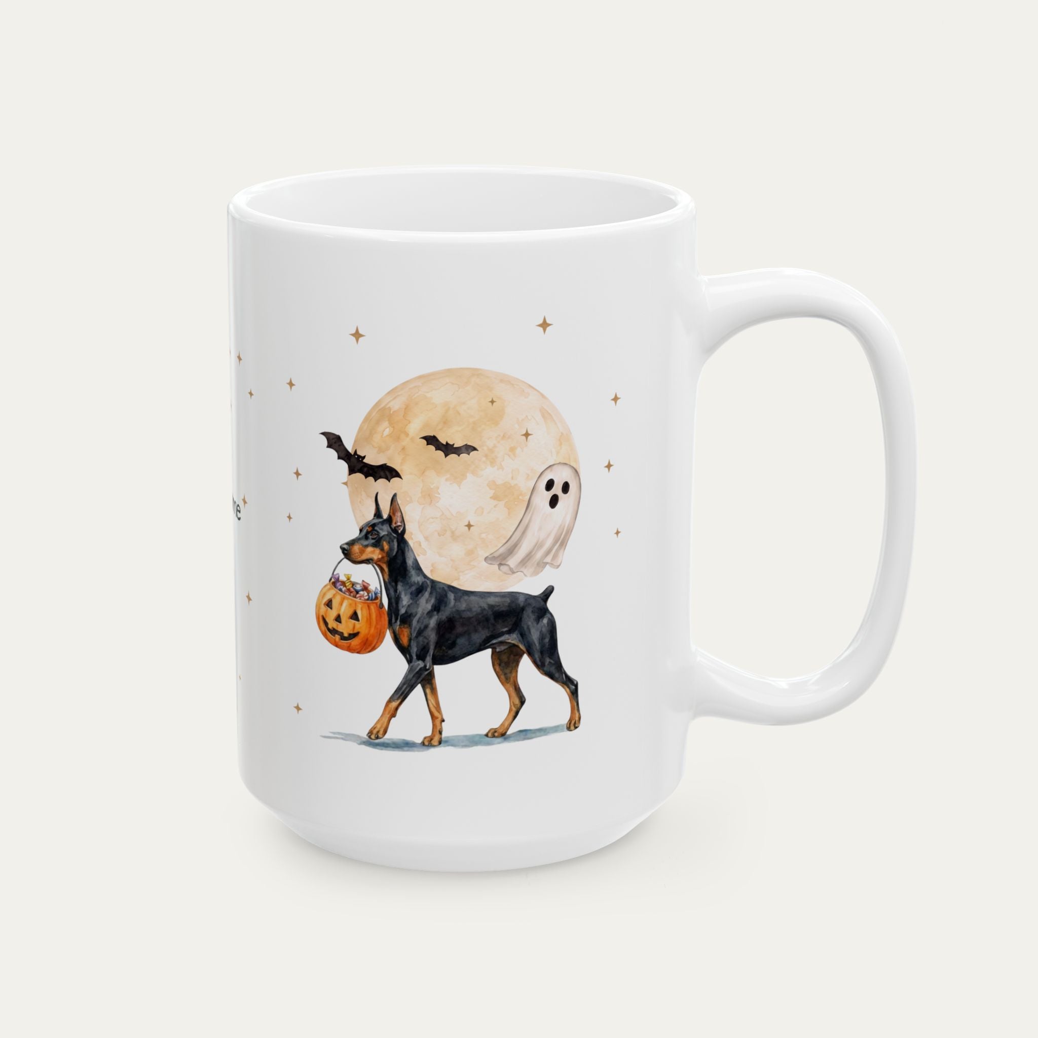 Custom Doberman Cropped Ears Halloween mug
