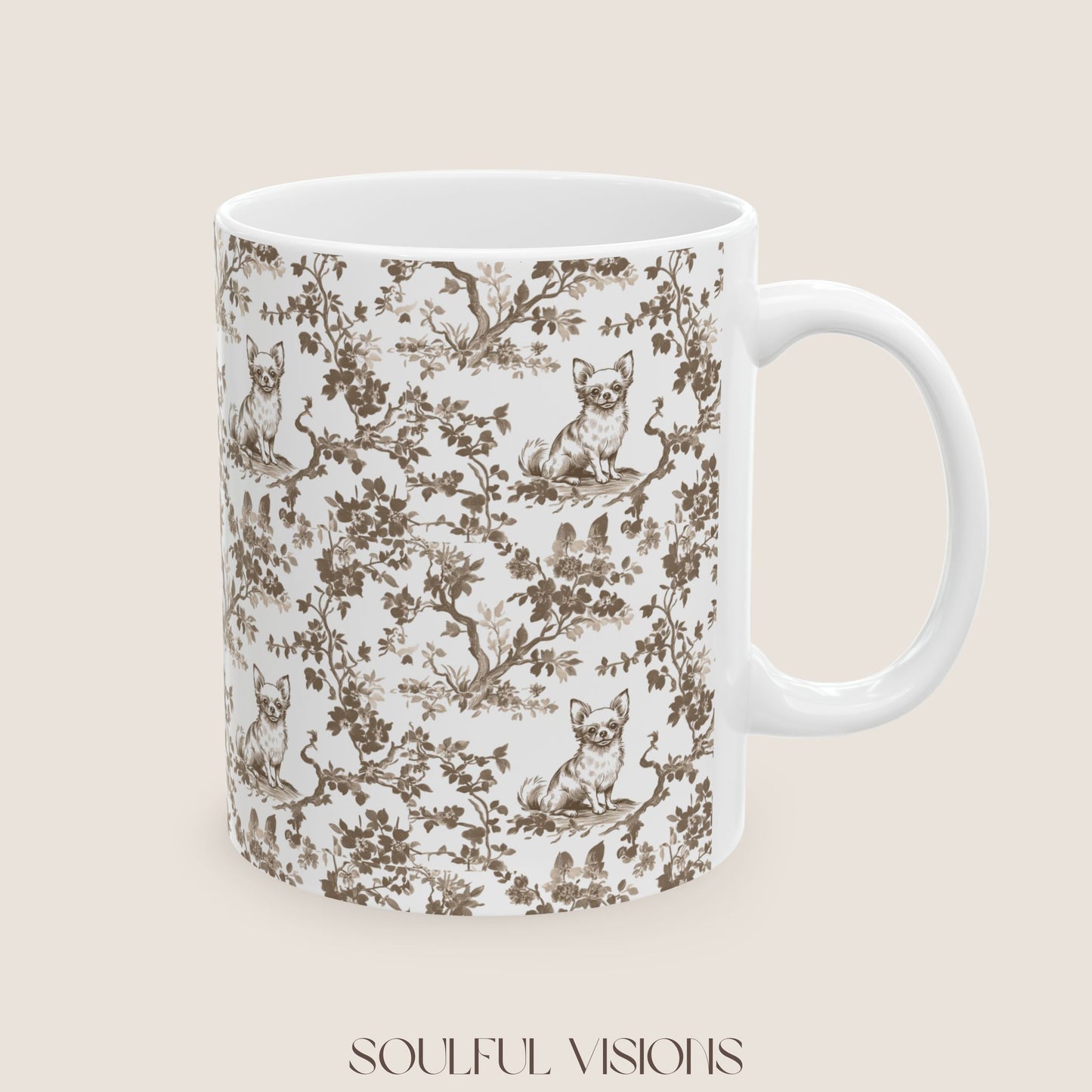 Chihuahua Toile De Jouy Mug