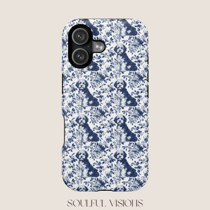 Bernedoodle Toile De Jouy Magnetic Phone Case