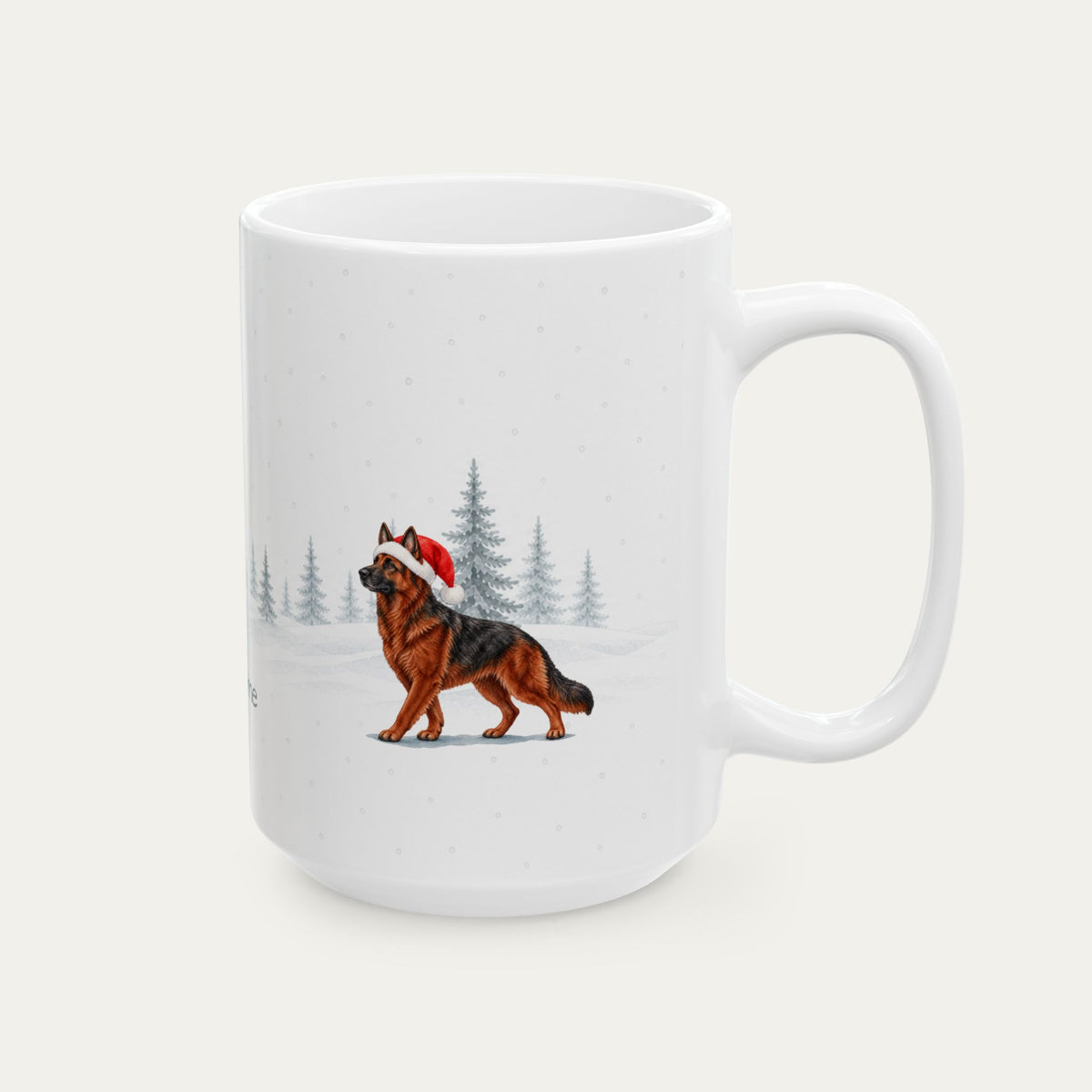 Custom German Shepherd Black and Red  Christmas Santa Hat Mug
