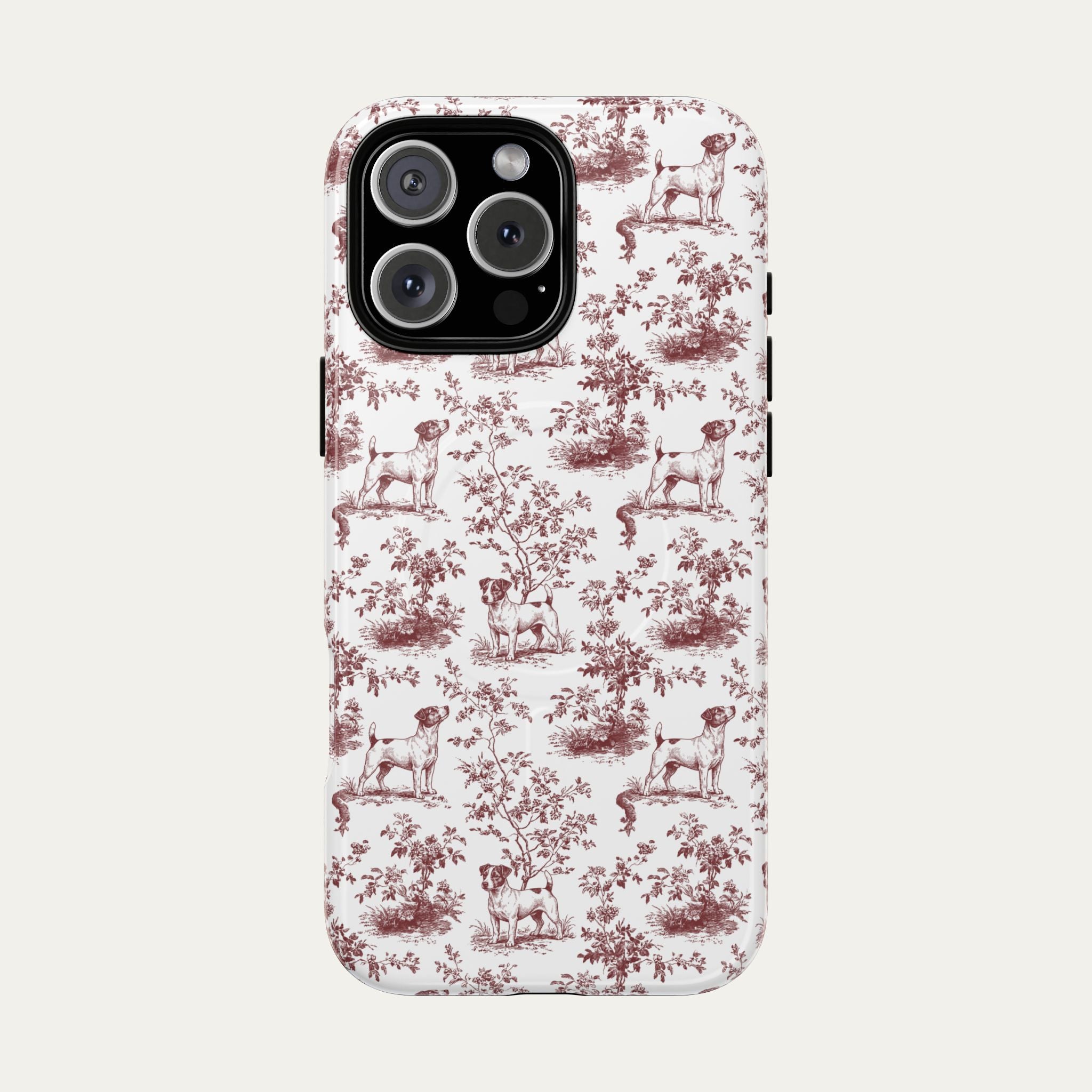 Jack Russell Terrier Burgundy Toile phone Case