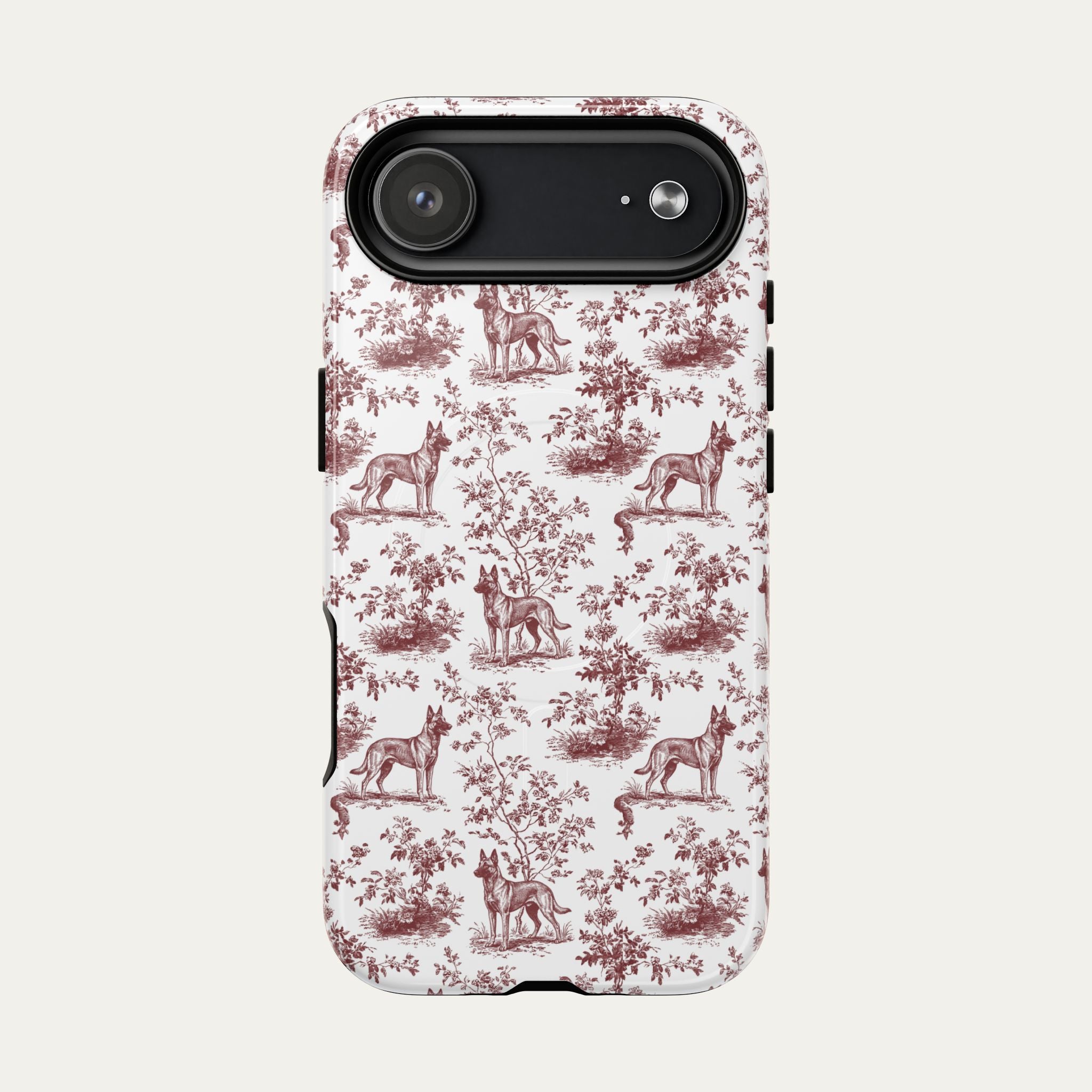 Belgian Malinois Burgundy Toile phone Case