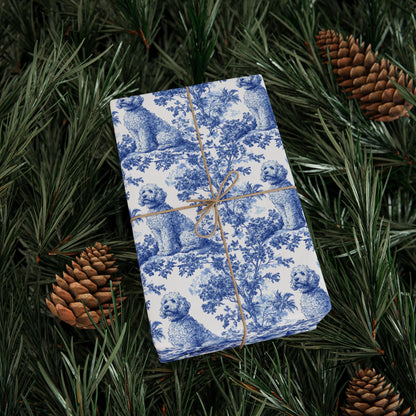 Goldendoodle French Toile De Jouy Wrapping Paper