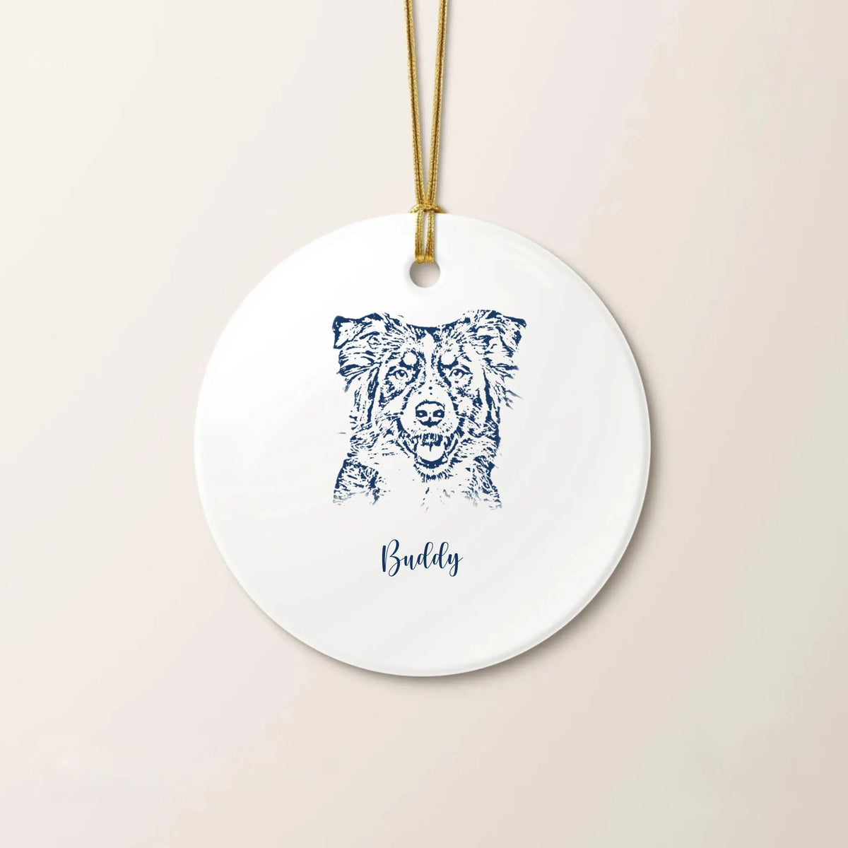 Personalized Pet Sketch Ceramic Ornament