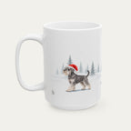Custom Miniature Schnauzer  Salt and pepper Christmas Santa Hat Mug
