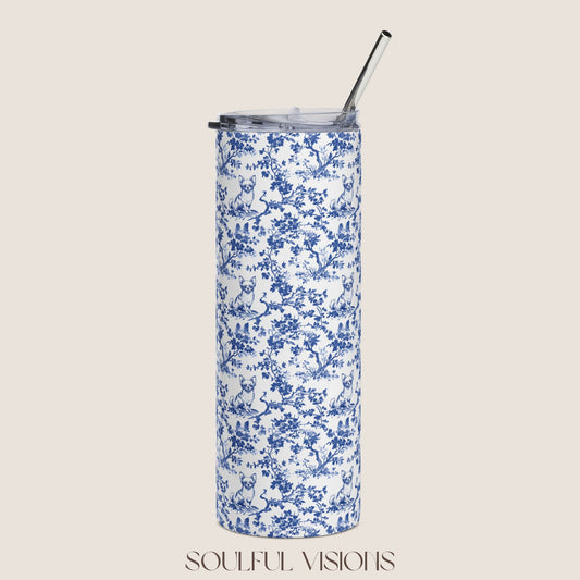 Chihuahua Stainless Steel Tumbler With Straw, 20oz