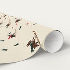 Boston Terrier Christmas Skiing Wrapping Paper