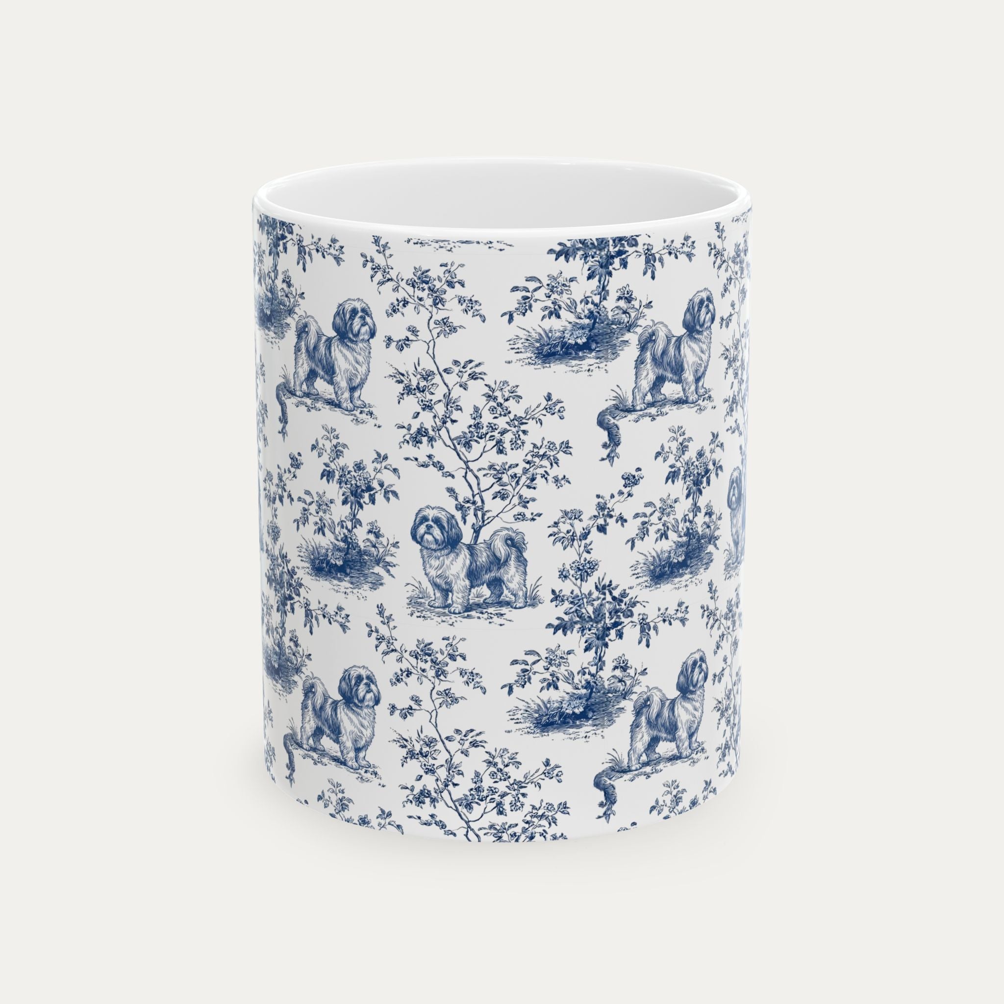 Shih tzu Blue Toile Mug