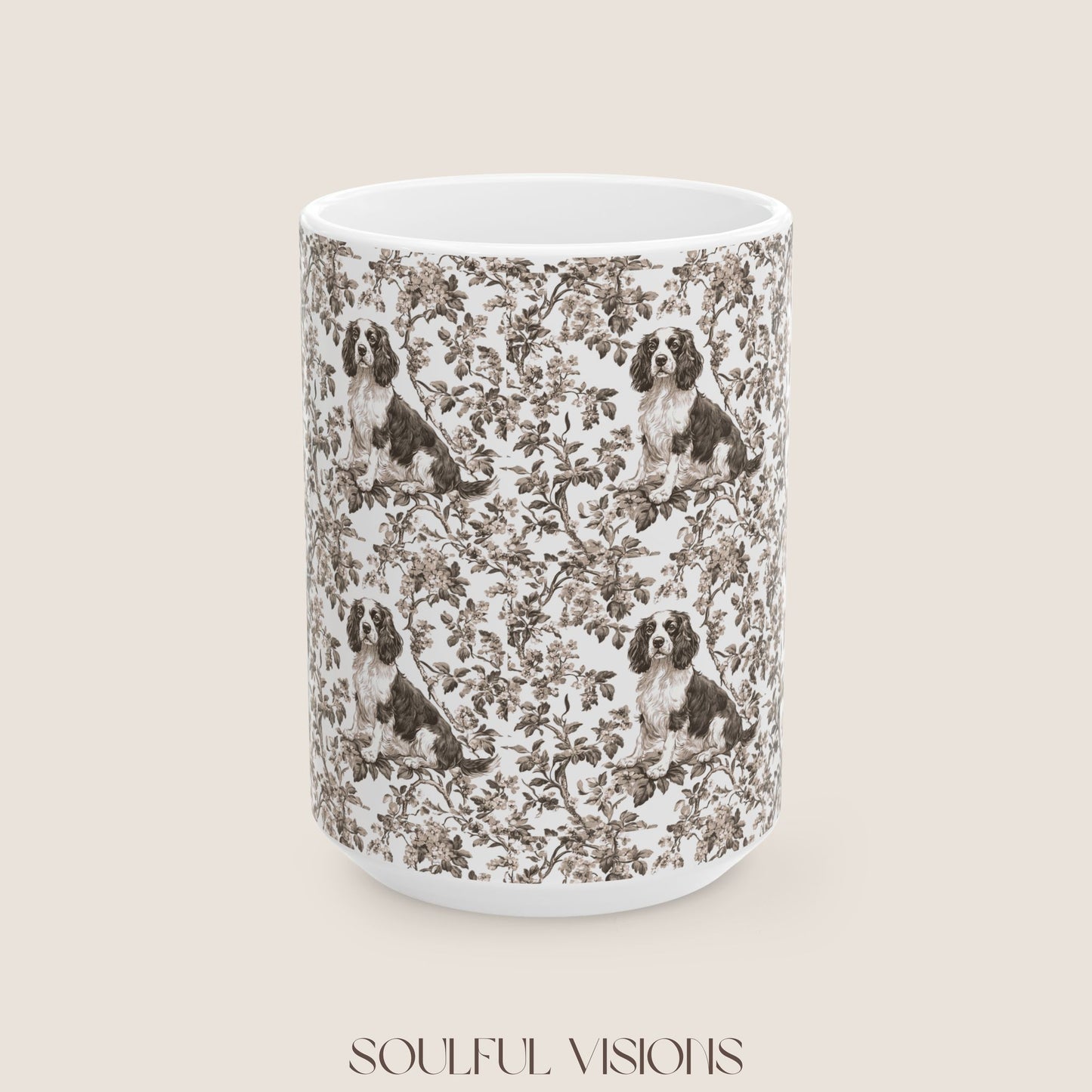 English Springer Toile De Jouy Mug