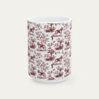 Bloodhound Burgundy Toile Mug