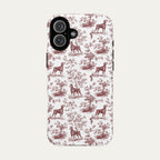 Doberman Burgundy Toile phone Case