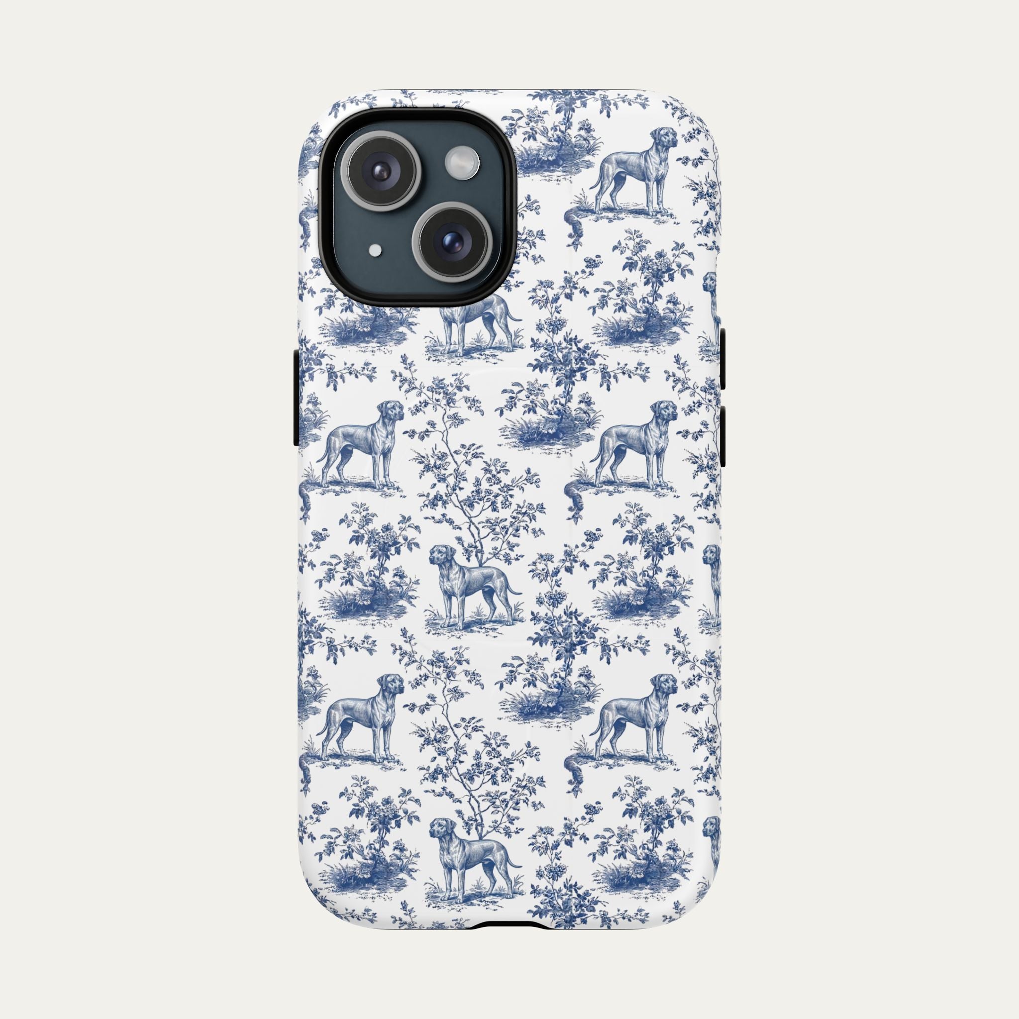 Rhodesian Ridgeback Blue Toile Phone case