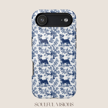 Miniature Schnauzer Toile De Jouy Magnetic Phone Case