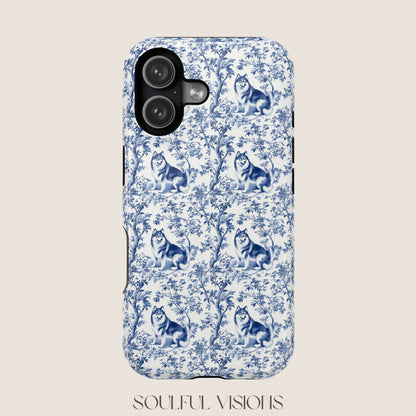 Alaskan Malamute Toile De Jouy Magnetic Phone Case
