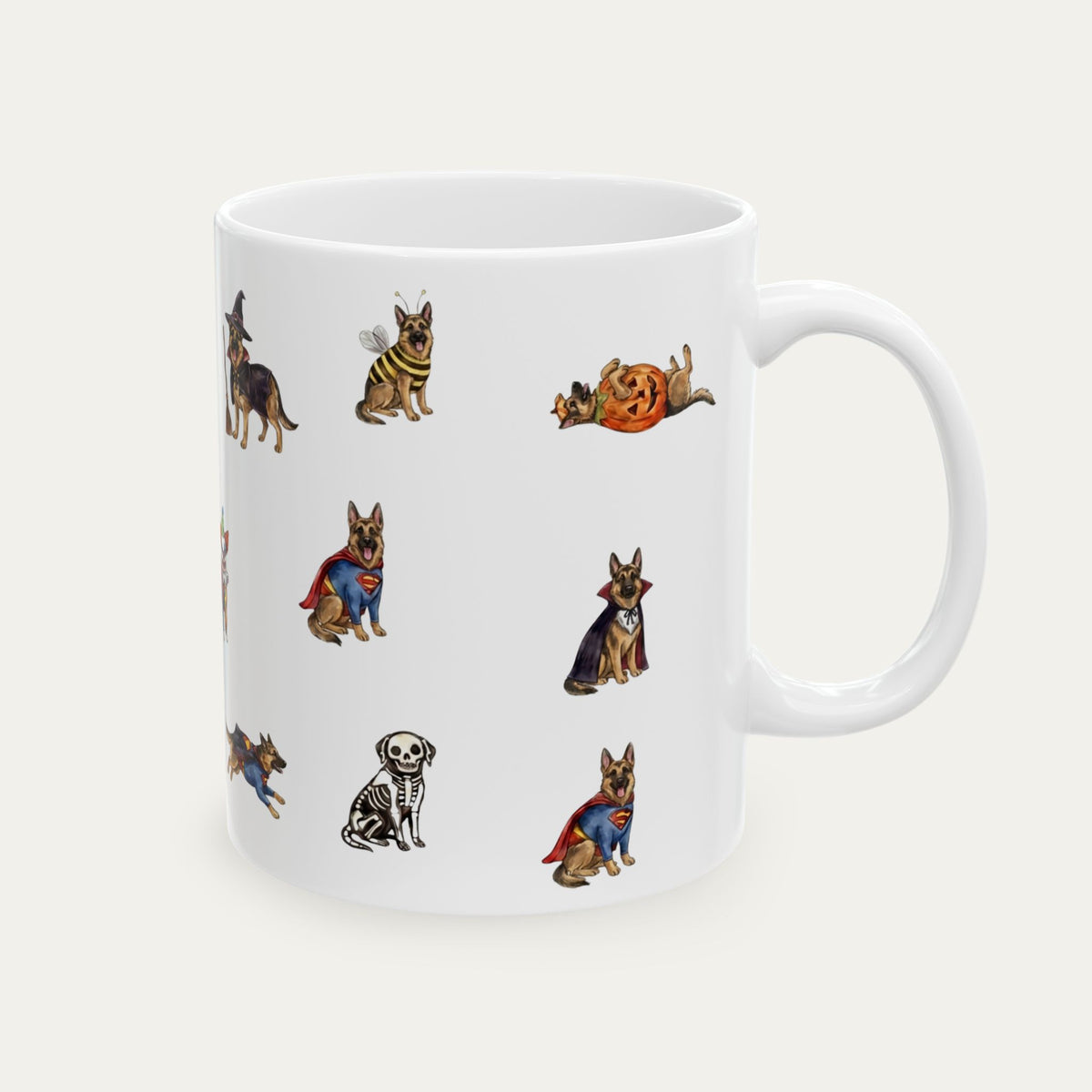 German Shepherd Halloween mug