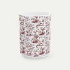 Bichon Frise Burgundy Toile Mug