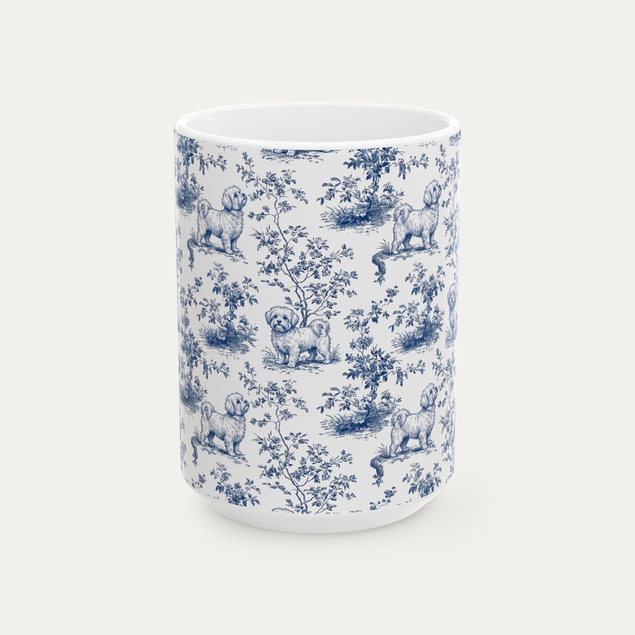 Maltese Blue Toile Mug