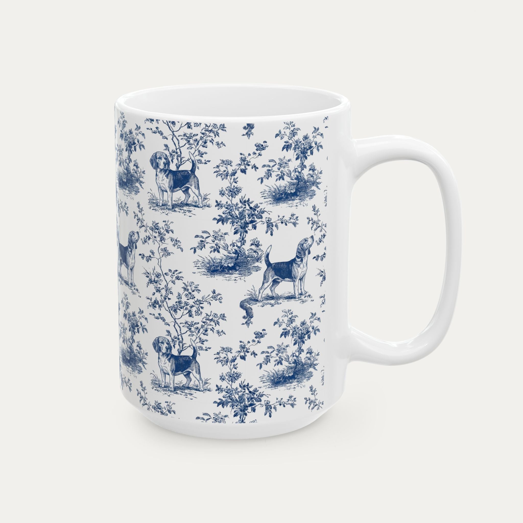 Beagle Blue Toile Mug