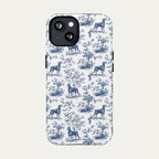 Doberman Blue Toile Phone case