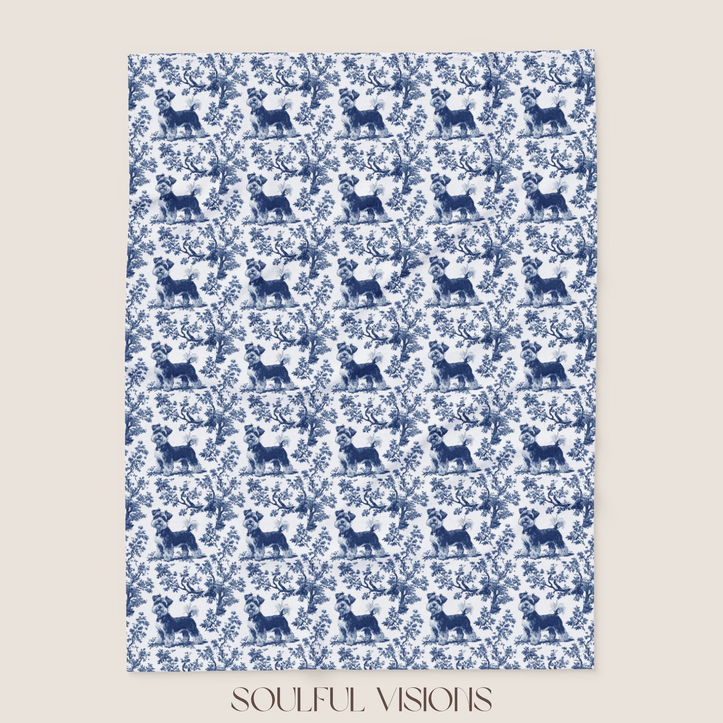 Schnauzer 2 Toile French Toile De Jouy Blanket