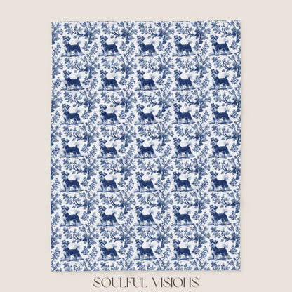 Schnauzer 2 Toile French Toile De Jouy Blanket