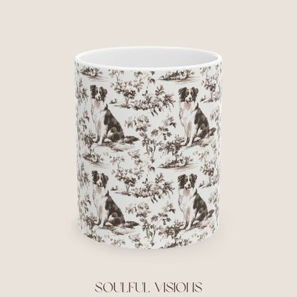 Border Collie Toile de Jouy Mug