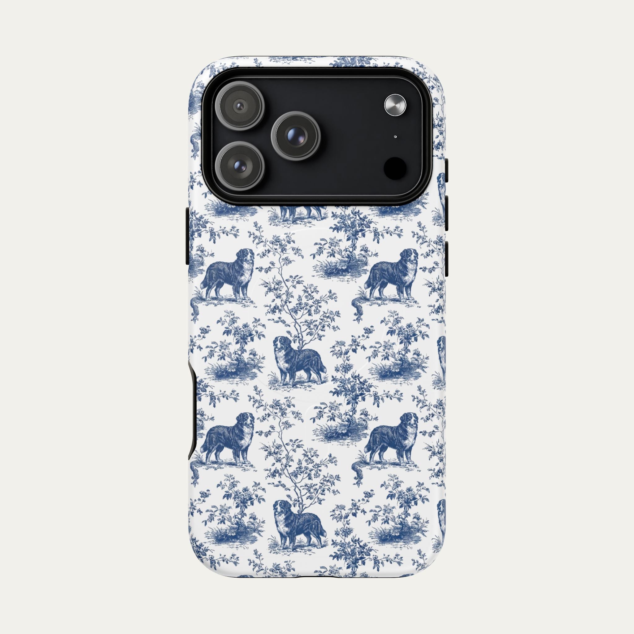 Bernese Mountain Blue Toile Phone case