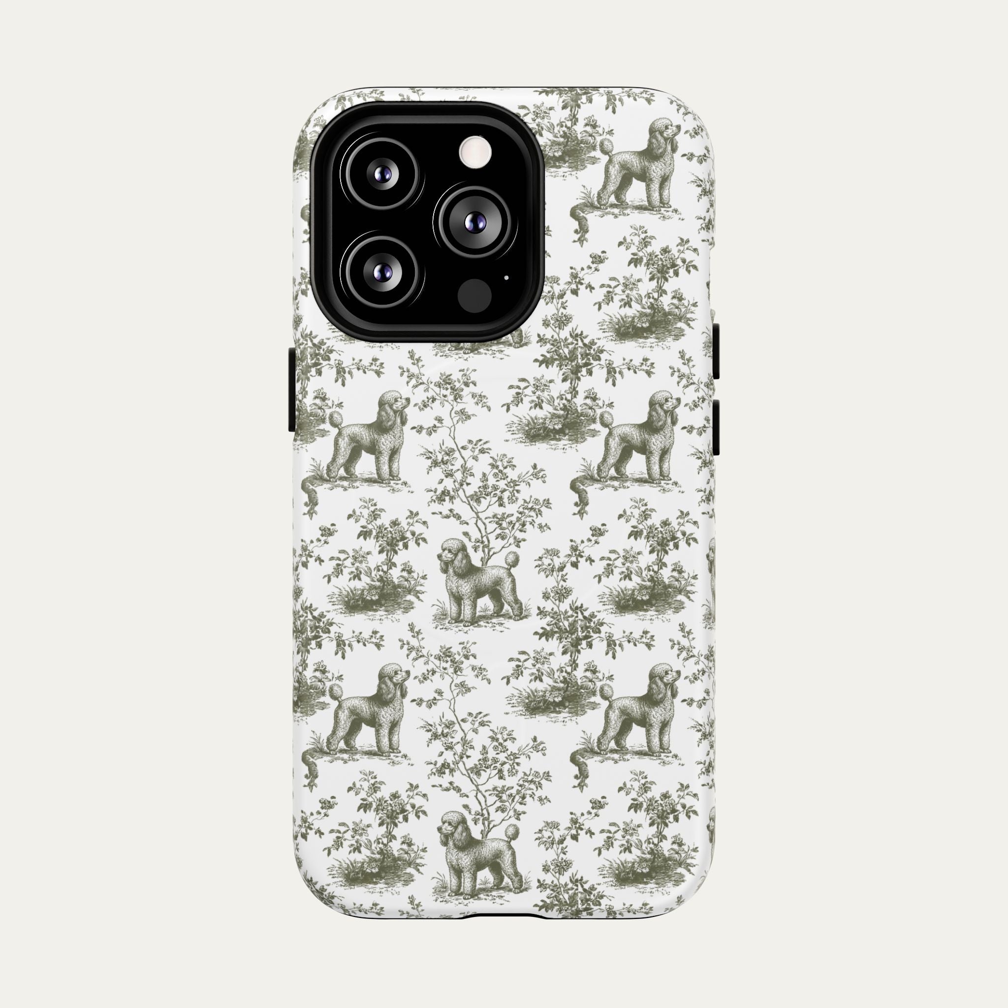 Poodle Sage Green Toile phone Case