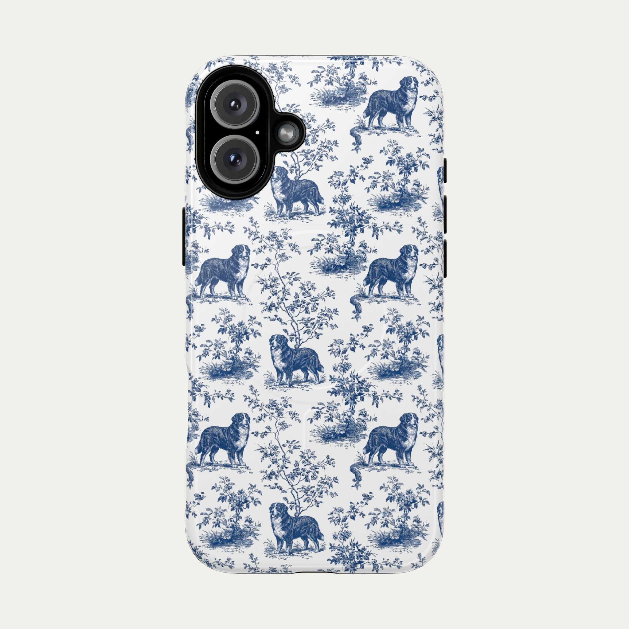 Bernese Mountain Blue Toile Phone case