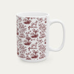 Saluki Burgundy Toile Mug