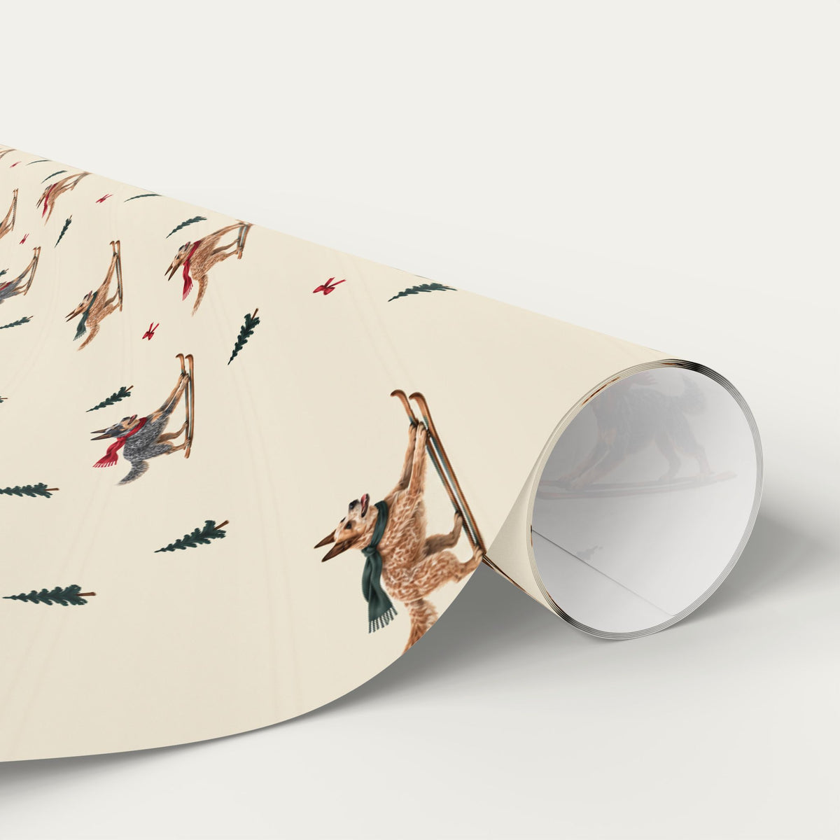 Australian Cattle Dog Christmas Skiing Wrapping Paper