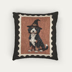 Bernedoodle Halloween Woven Pillow