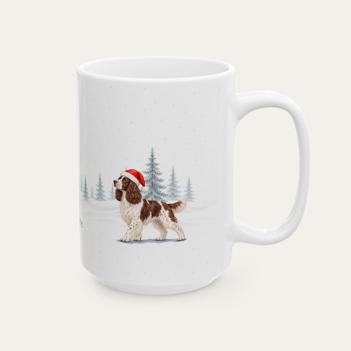 Custom English Springer Spaniel Liver and White Santa Hat Mug