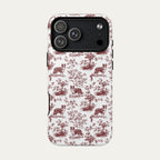 Border Collie Burgundy Toile phone Case
