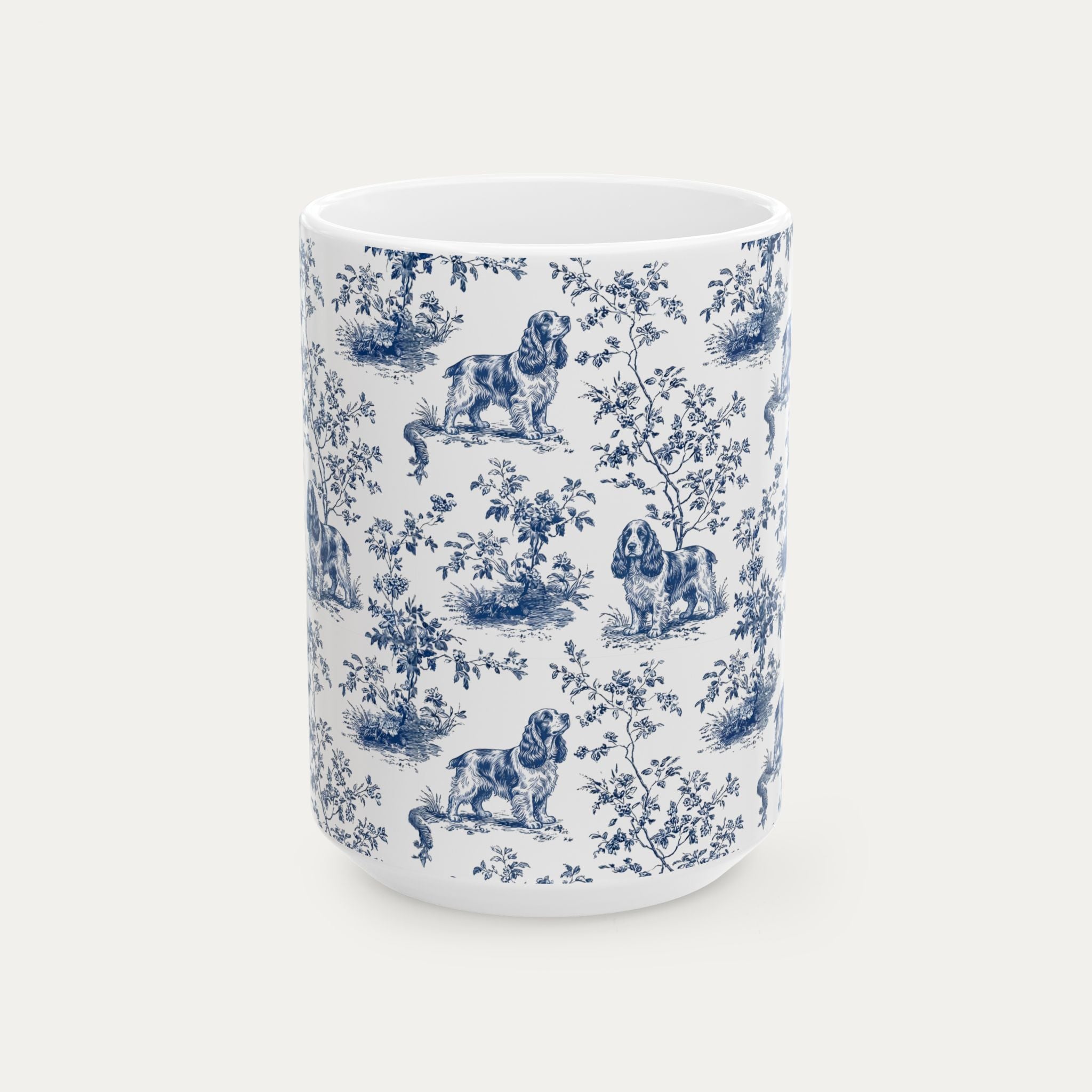 Cocker Spaniel Blue Toile Mug