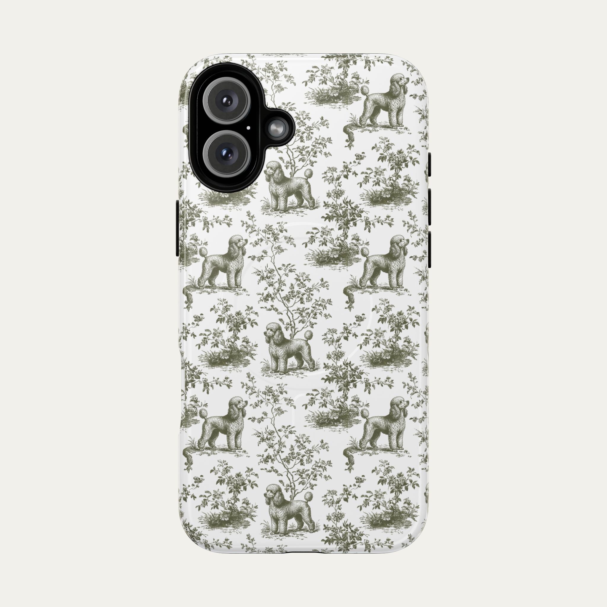 Poodle Sage Green Toile phone Case