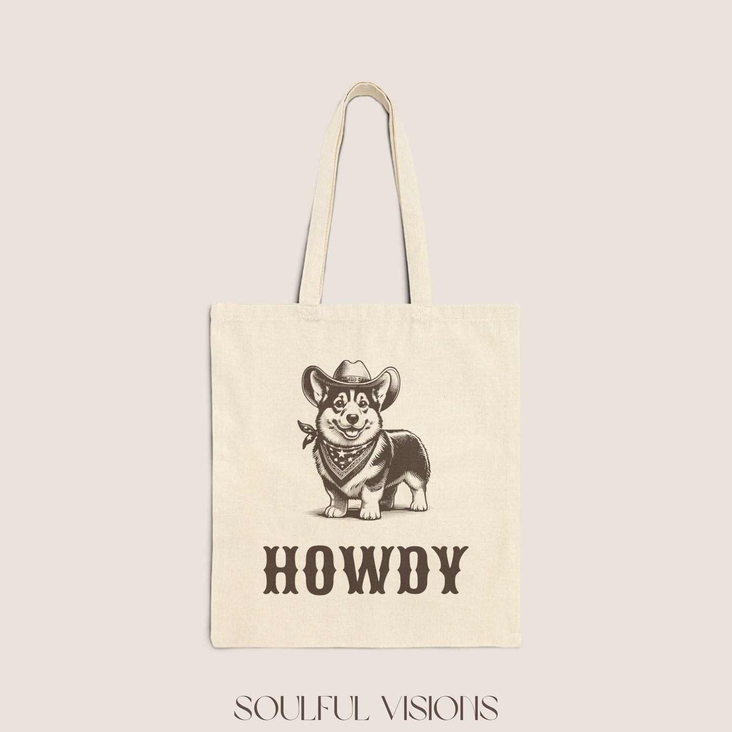 Howdy Corgi Tote Bag