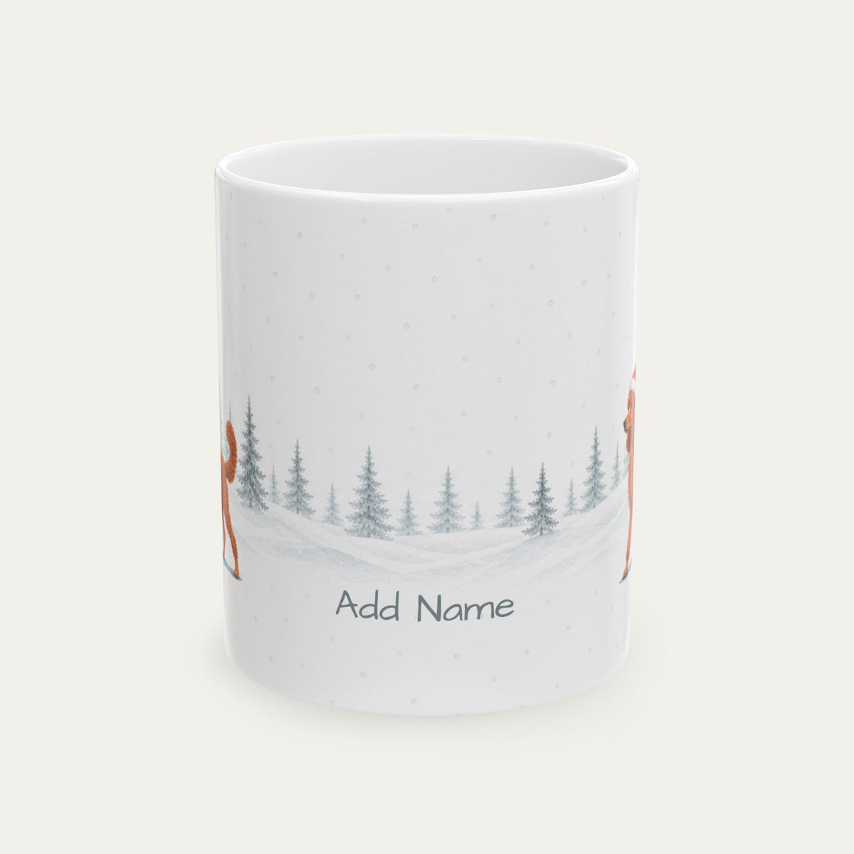 Custom Poodle Red Christmas Santa Hat Mug
