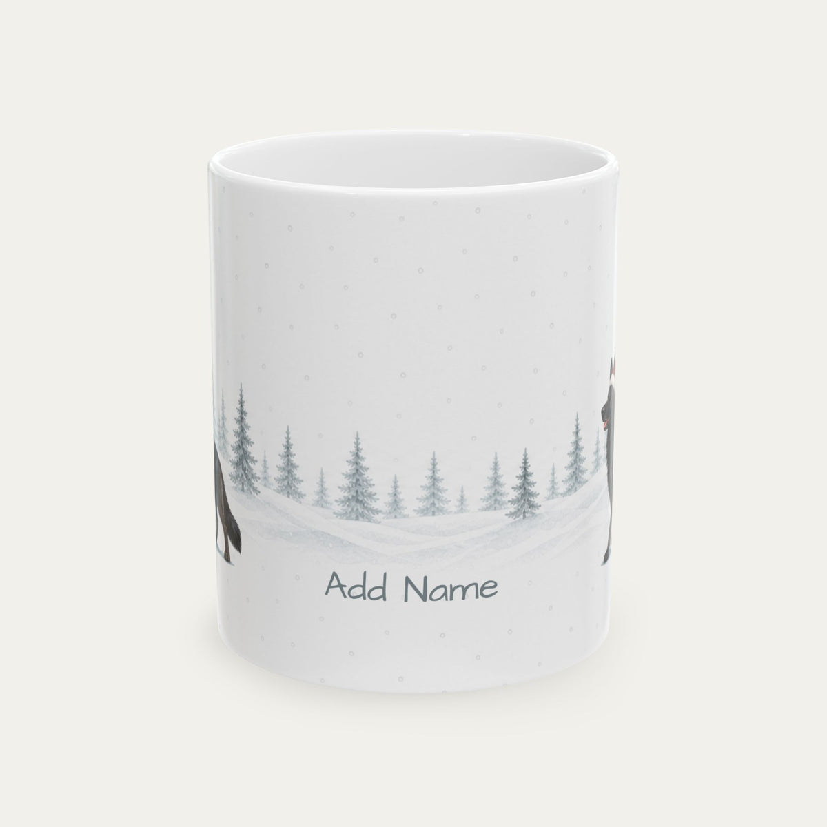 Custom German Shepherd Black  Christmas Santa Hat Mug