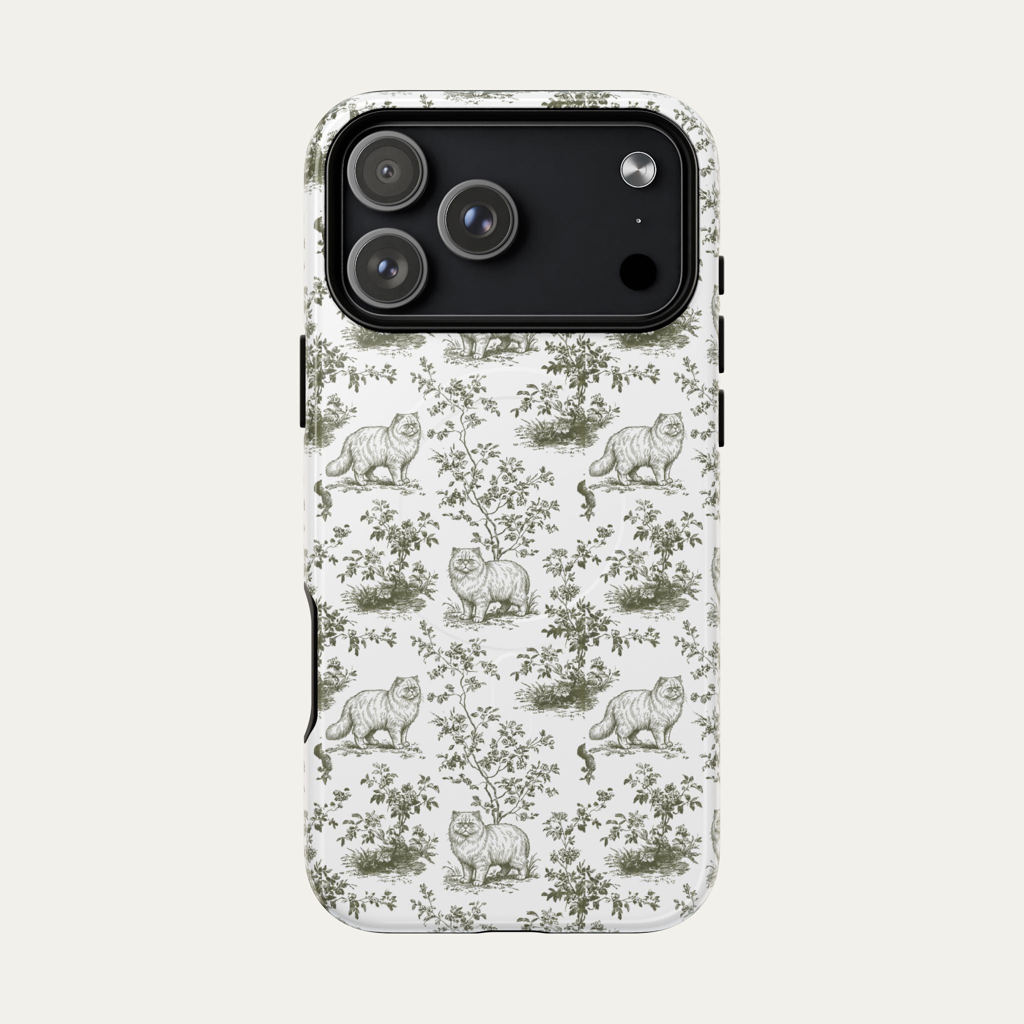 Persian Cat Sage Green Toile phone Case