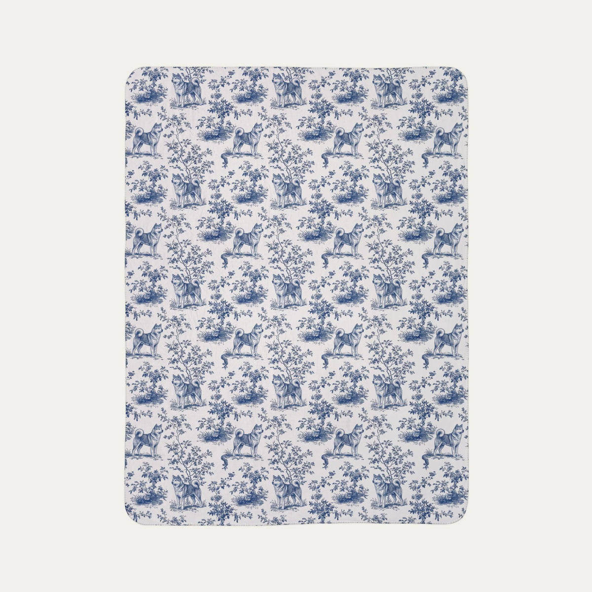 Akita Toile De Jouy Fleece Blanket
