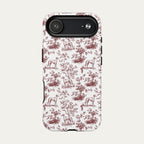 Whippet Burgundy Toile phone Case