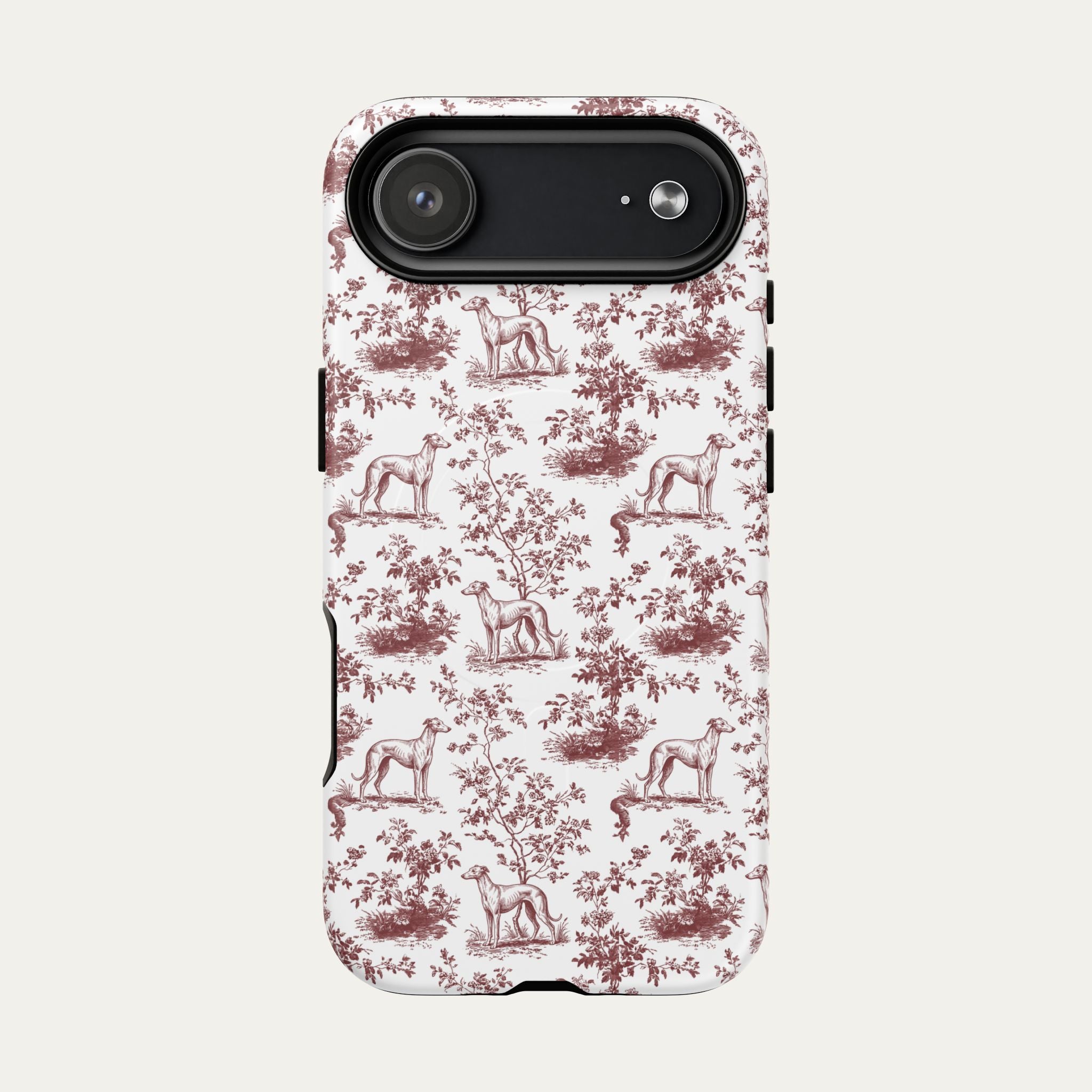 Whippet Burgundy Toile phone Case
