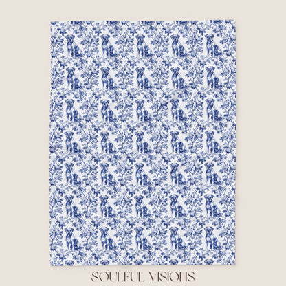 Boxer French Toile De Jouy Blanket