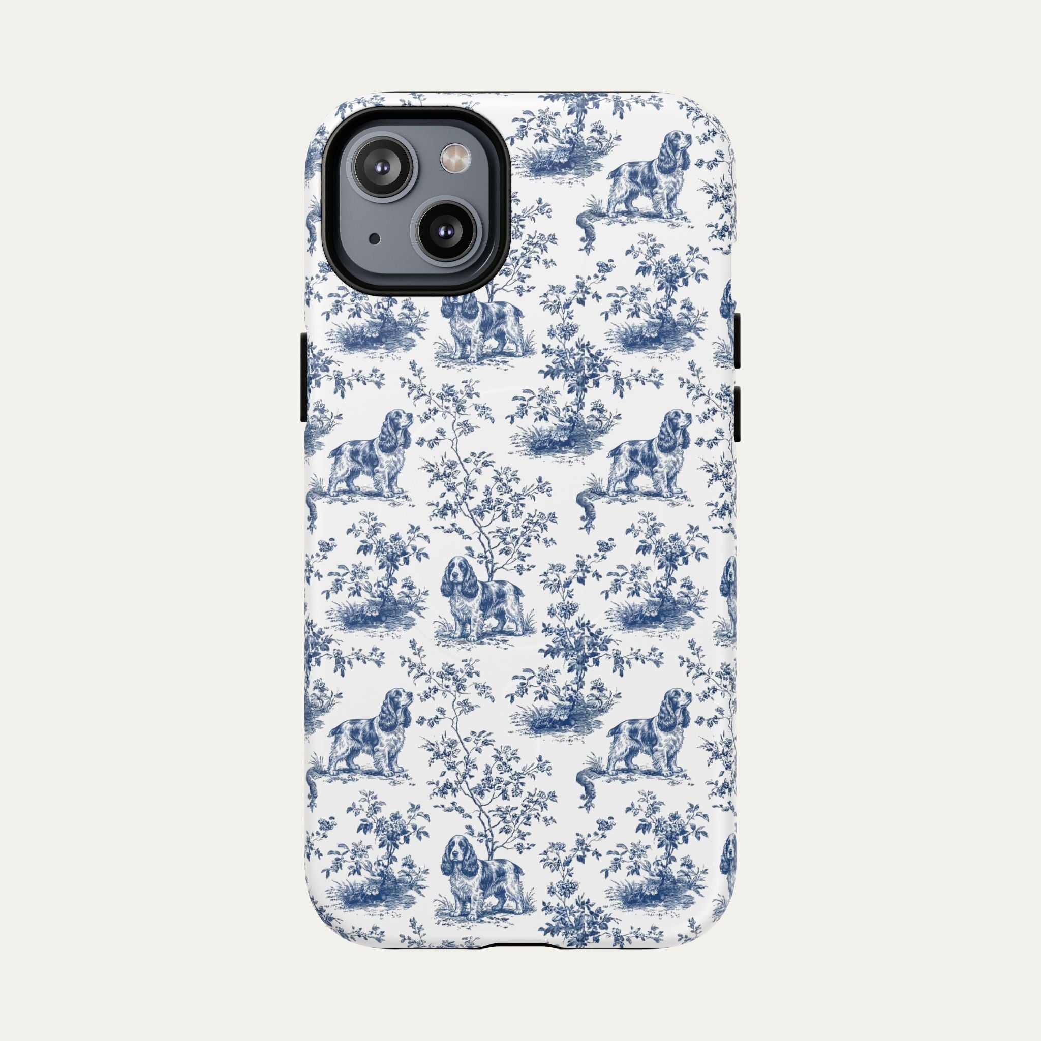 Cocker Spaniel Blue Toile Phone case