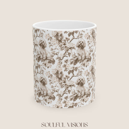 Cavapoo Toile De Jouy Mug