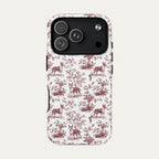 Bull Terrier Burgundy Toile phone Case