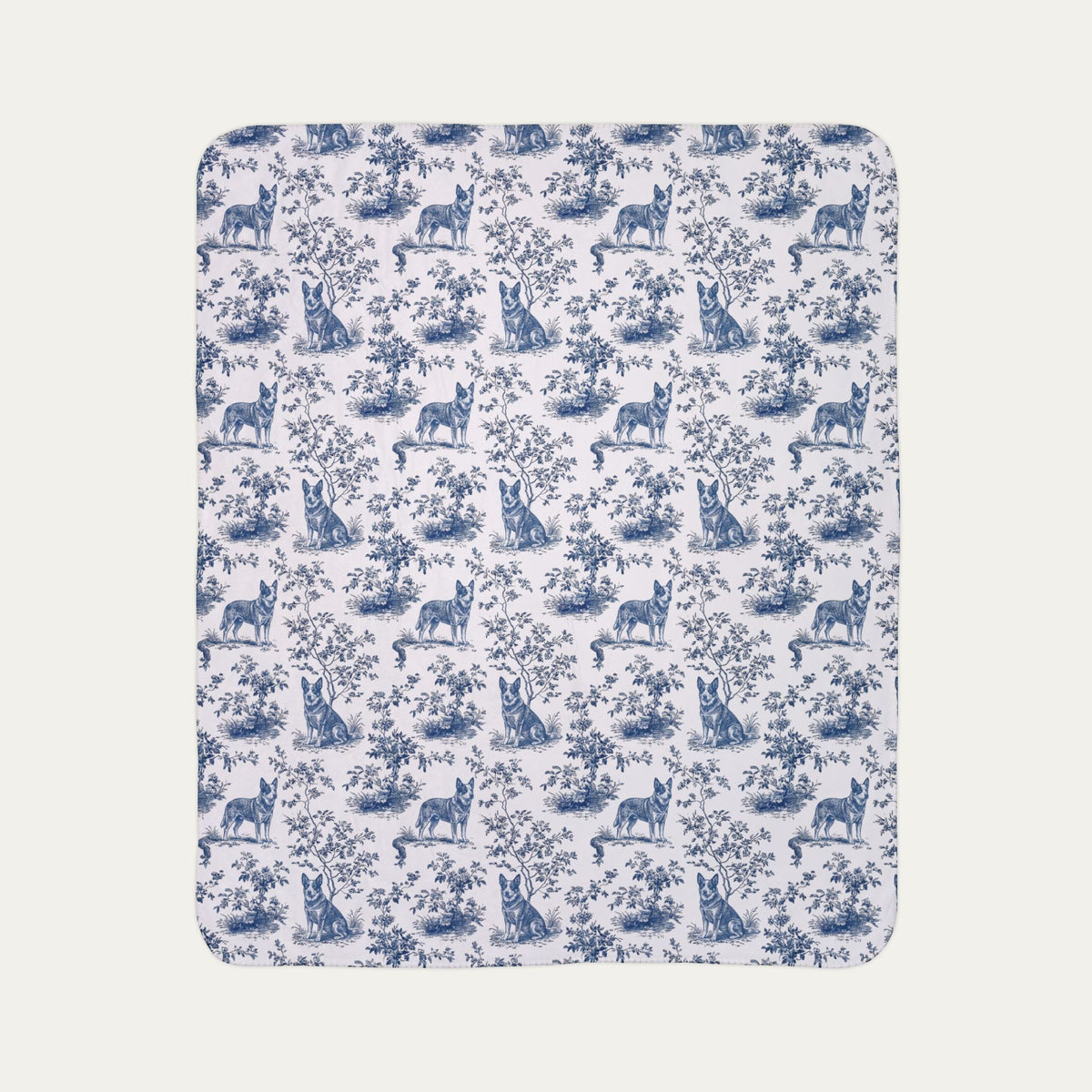 Australian Cattle Dog Toile De Jouy Fleece Blanket