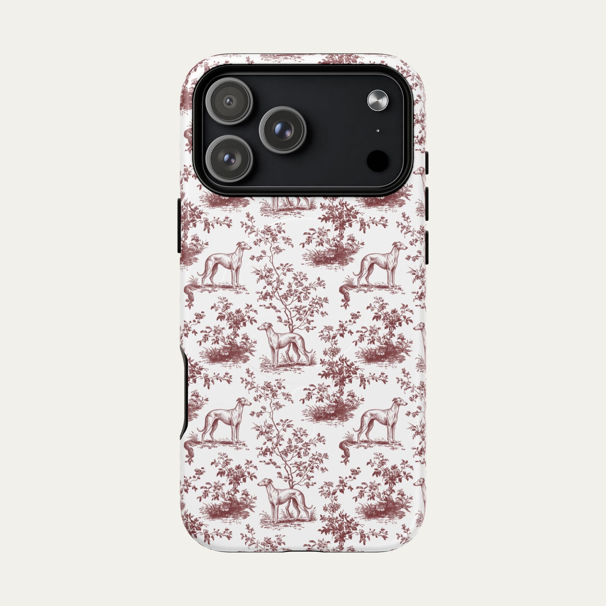 Greyhound Burgundy Toile phone Case